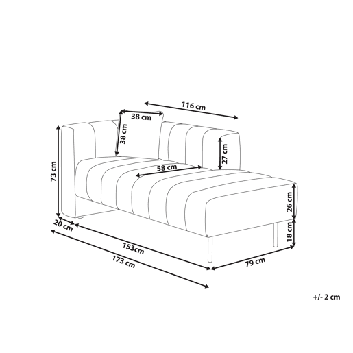 Beliani Chaise longue à esquerda Poliéster LANNILS