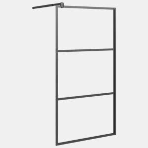 vidaXL Divisória de chuveiro 100x195 cm vidro semiopaco ESG preto
