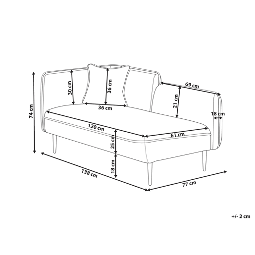 Beliani Chaise longue à esquerda Bouclé CHEVANNES