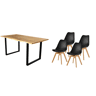 Mesa de jantar ou mesa de cozinha em madeira maciça + pacote de cadeiras nórdicas