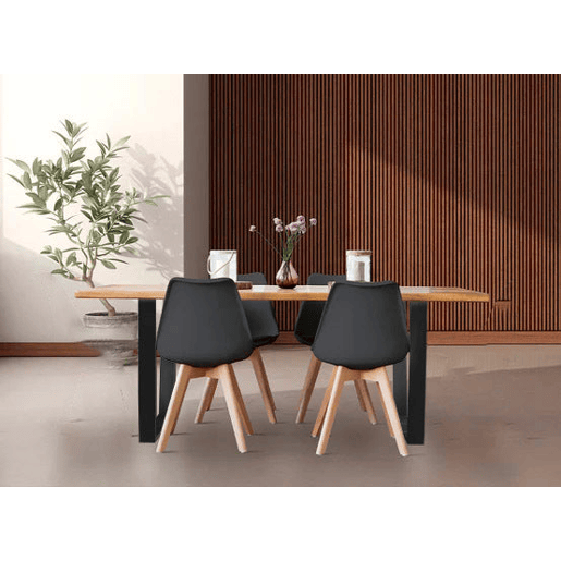 Mesa de jantar ou mesa de cozinha em madeira maciça + pacote de cadeiras nórdicas