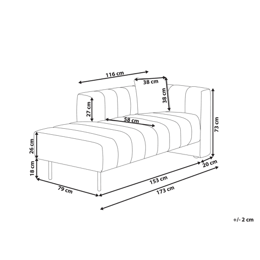 Beliani Chaise longue à direita Poliéster LANNILS