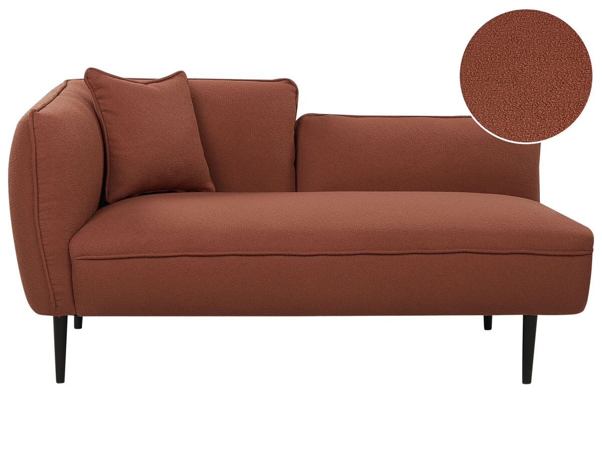Beliani Chaise longue izquierdo Bouclé CHEVANNES Rojo