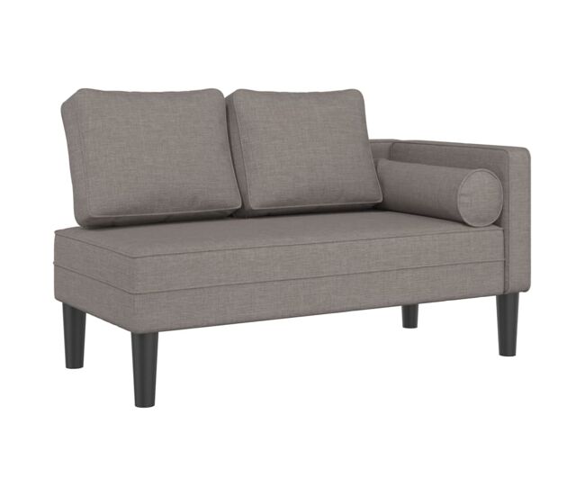 Vidaxl sofá diván con cojines tela gris taupe