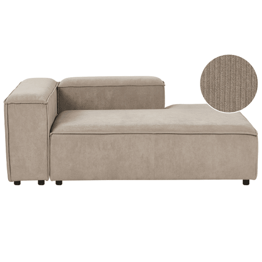 Beliani Chaise longue à esquerda Bombazine ARDAL Beliani Chaise longue à esquerda Bombazine ARDAL