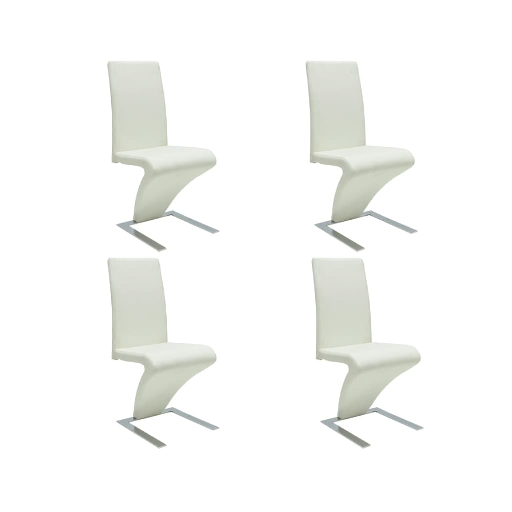 Vidaxl sillas de comedor 4 unidades cuero sintético blanco