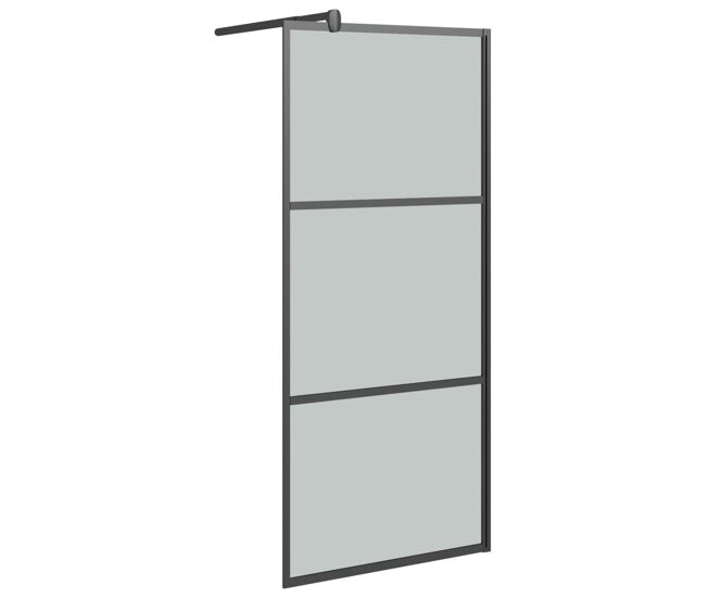 Vidaxl mampara de ducha accesible vidrio esg oscuro negro 90x195 cm