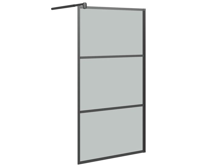 Vidaxl mampara de ducha accesible vidrio esg oscuro negro 115x195 cm