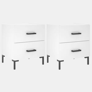 vidaXL Mesas de cabeceira 2 pcs 40x35x47,5 cm deriv. de madeira branco