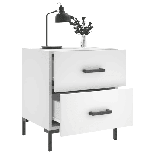vidaXL Mesas de cabeceira 2 pcs 40x35x47,5 cm deriv. de madeira branco