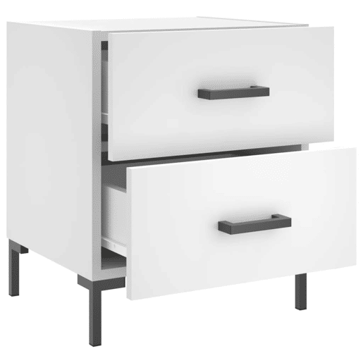 vidaXL Mesas de cabeceira 2 pcs 40x35x47,5 cm deriv. de madeira branco