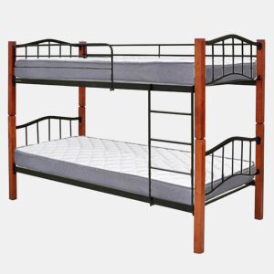 Oferta: Beliche Duplo de Madeira e Metal + Colchões