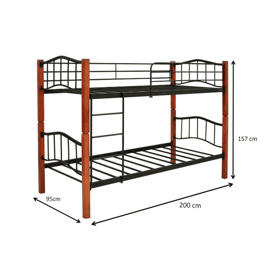 Oferta: Beliche Duplo de Madeira e Metal + Colchões