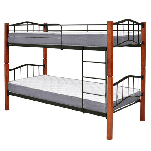 Oferta: Beliche Duplo de Madeira e Metal + Colchões