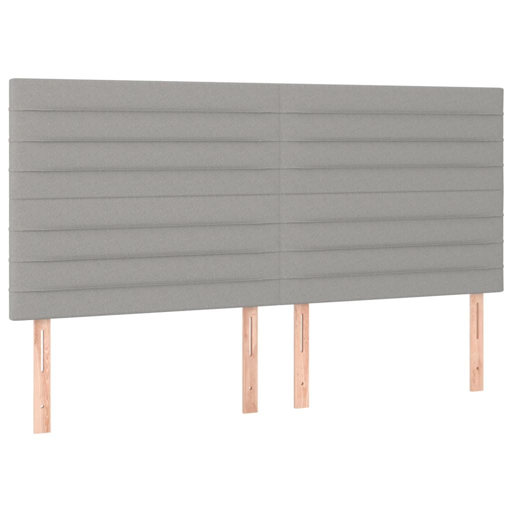 Cabeceros 4 unidades de tela gris claro 80x5x78/88 cm alto