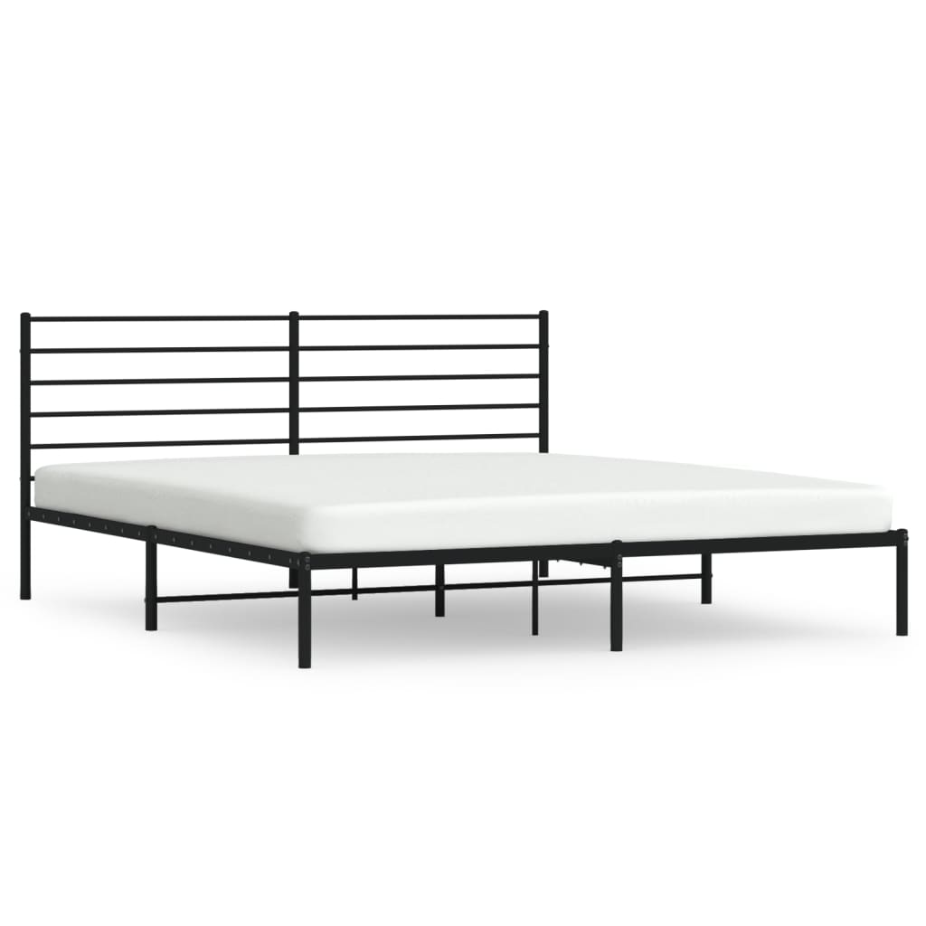 Estructura de cama con cabecero metal negro 183x213 cm con cabecero