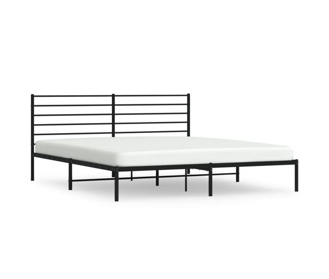 Estructura de cama con cabecero metal negro 183x213 cm con cabecero