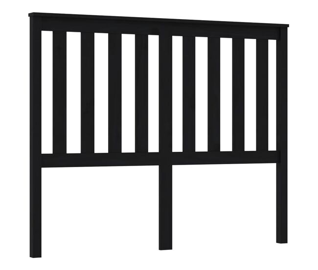 Cabecero de cama madera maciza de pino negro 126x6x101 cm