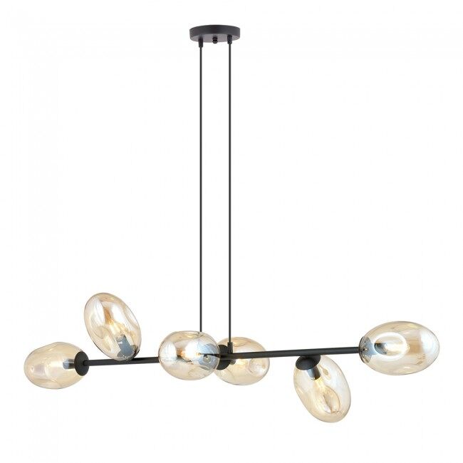 Lámpara colgante bimala ámbar 6 luces marca wonderlamp