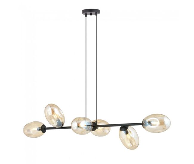 Lámpara colgante bimala ámbar 6 luces marca wonderlamp