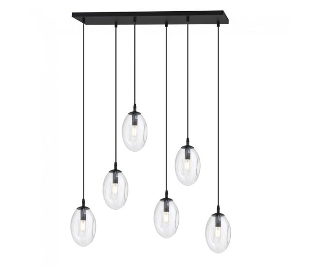 Lámpara colgante celeste transparente 6 luces marca wonderlamp