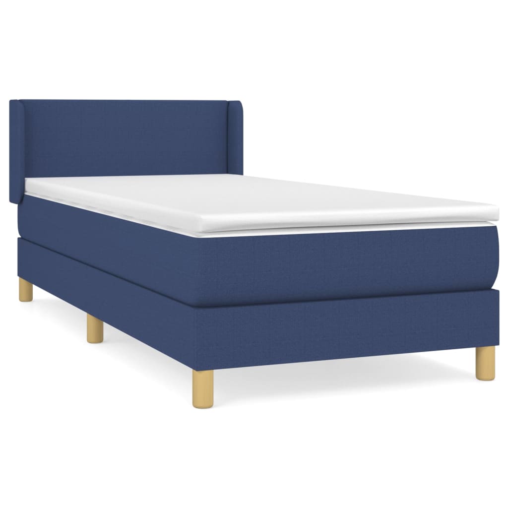 Cama box spring 90x200 Azul