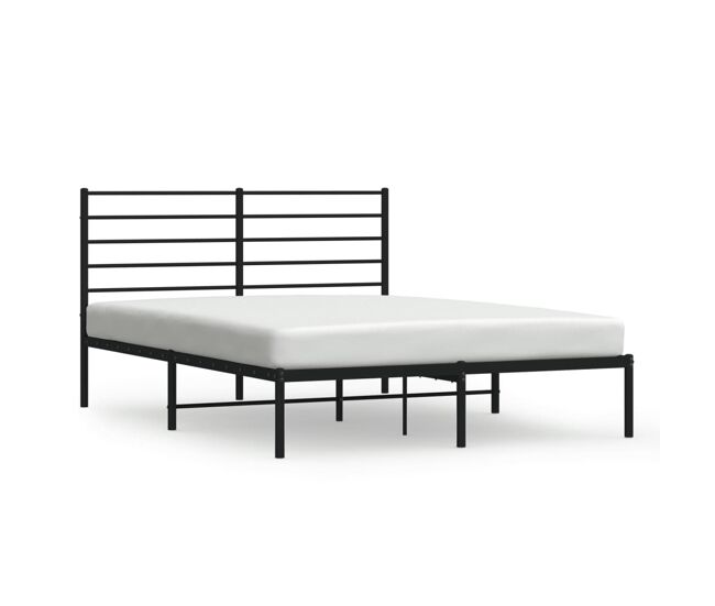 Estructura de cama con cabecero metal negro 120x200 cm con cabecero