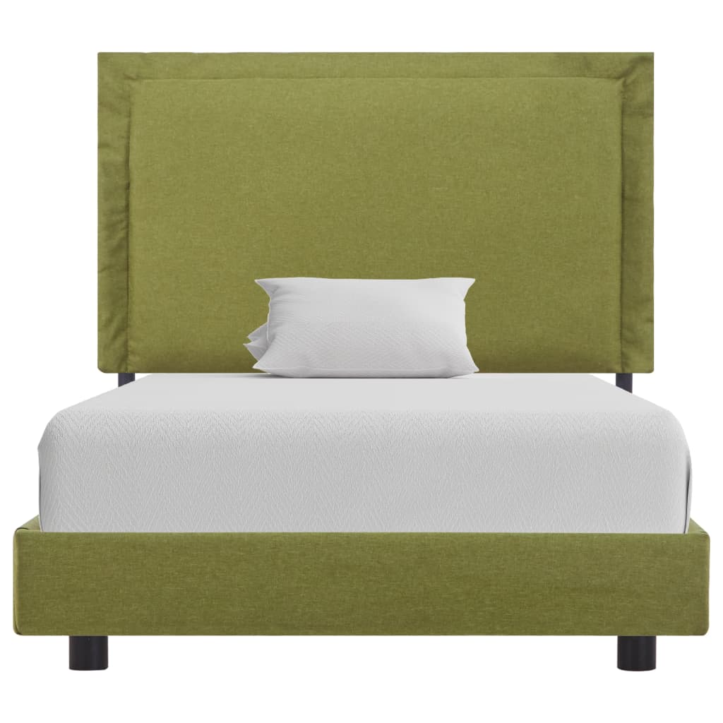 estructura de cama de tela verde 90x200 cm