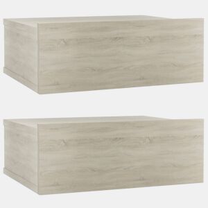 vidaXL Mesa cabeceira suspensa 2 pcs derivados madeira carvalho sonoma