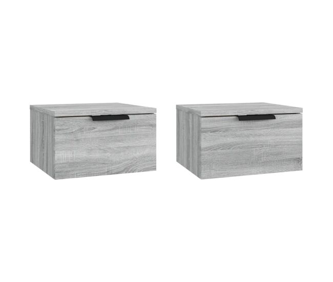 Vidaxl mesita de noche de pared 2 uds color gris sonoma 34x30x20 cm