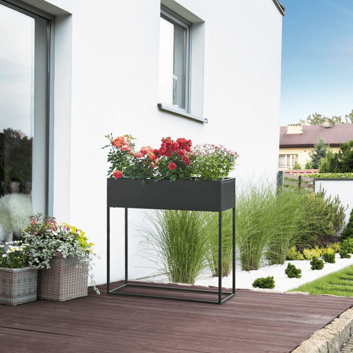 Suporte para plantas Joensuu 80x80x25 cm - Preto en.casa