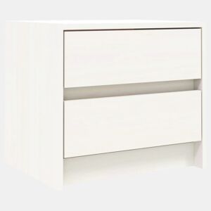 vidaXL Mesa de cabeceira 40x31x35,5 cm madeira de pinho maciça branco