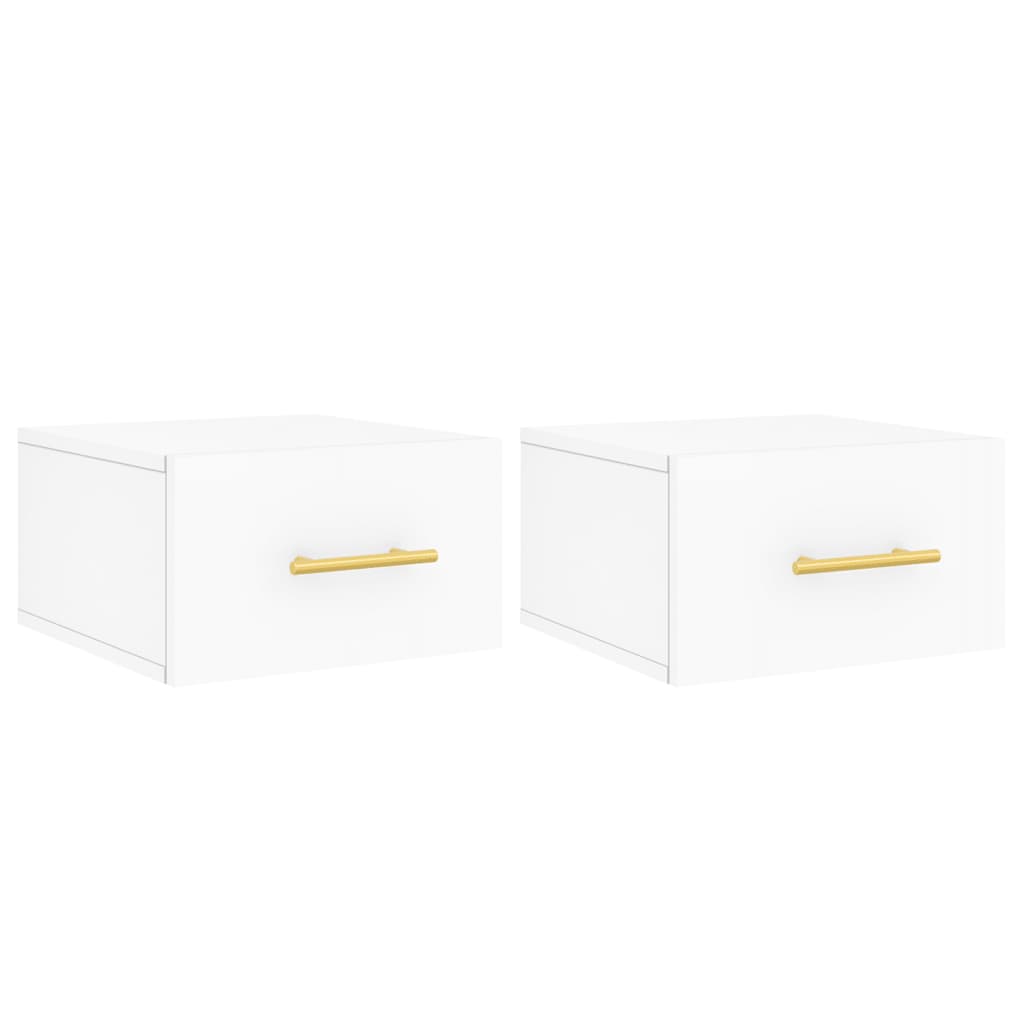 Vidaxl mesitas de noche de pared 2 uds blanco 35x35x20 cm