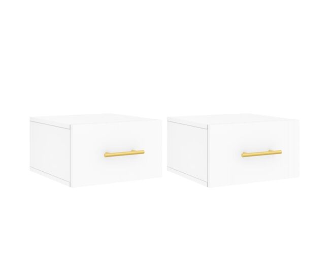 Vidaxl mesitas de noche de pared 2 uds blanco 35x35x20 cm
