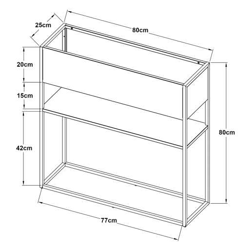 Suporte para plantas Joensuu com prateleira 80x80x25 cm - Preto en.casa