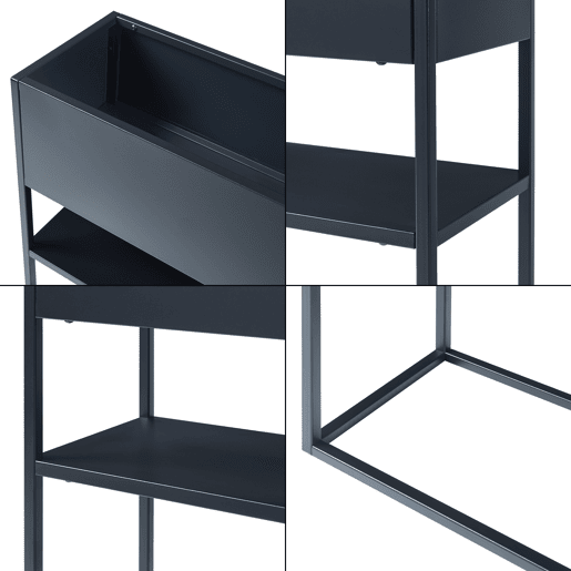 Suporte para plantas Joensuu com prateleira 80x80x25 cm - Preto en.casa