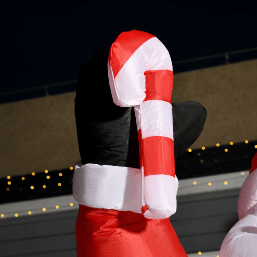 HOMCOM Pai Natal Insuflável 240 cm Pai Natal Insuflável com Bengala Luzes LED e Insuflador Elétrico Decoração de Natal para Exterior e Interior Multicor HOMCOM Pai Natal Insuflável 240 cm Pai Natal Insuflável com Bengala Luzes LED e Insuflador Elétrico Decoração de Natal para Exterior e Interior Multicor