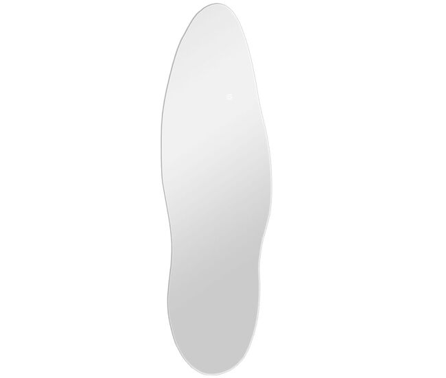 Homcom espejo de cuerpo entero con luces led 120x40 cm espejo de pared sin marco irregular con iluminación de 3 colores función de memoria y táctil inteligente transparente