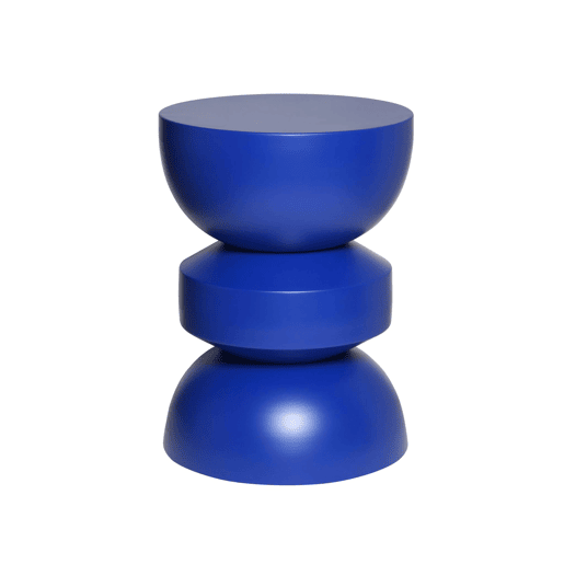 Mesa auxiliar, final de sofá, mesa de cabeceira de metal, Assa, Azul, 32x32x43.5 cm