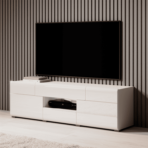 Suporte de TV 2 portas 2 gavetas 159 cm Jules Branco
