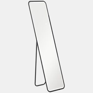 HOMCOM Espelho de Pé com Luz LED 40x150 cm Espelho de Corpo Inteiro sem Moldura com Iluminação de 3 Cores Função de Memória e Controlo Tátil Inteligente para Sala de Estar Dormitório Preto