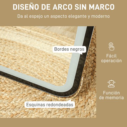 HOMCOM Espelho de Pé com Luz LED 40x150 cm Espelho de Corpo Inteiro sem Moldura com Iluminação de 3 Cores Função de Memória e Controlo Tátil Inteligente para Sala de Estar Dormitório Preto