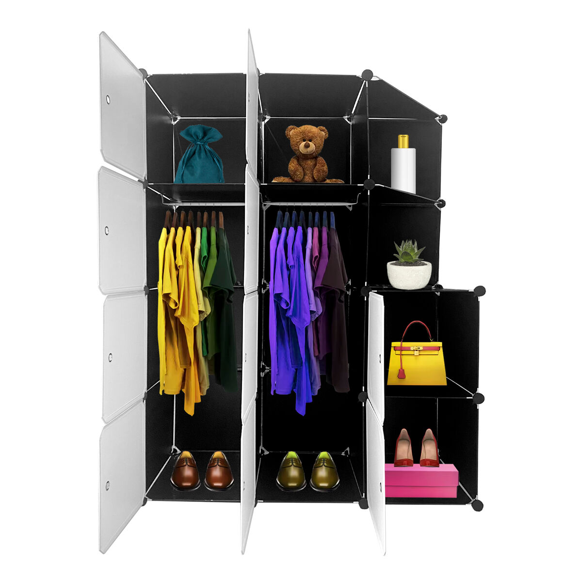 Armario Vestidor Cube Personalizable Boxed 10 Cubos/Puertas 110 Negro