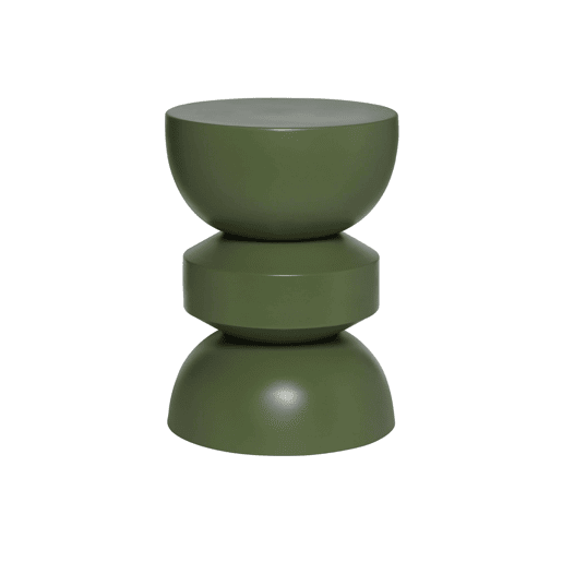 Mesa auxiliar, final de sofá, mesa de cabeceira de metal, Assa, Verde, 32x32x43.5 cm