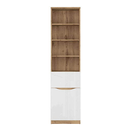 Estante 1 gaveta 1 porta junho Branco e madeira Estante 1 gaveta 1 porta junho Branco e madeira