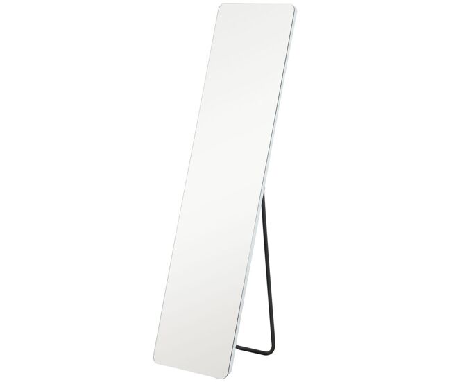 Homcom espejo de cuerpo entero con luz led 150x40 cm espejo de pie o de pared sin marco con iluminación de 3 colores función de memoria y táctil inteligente para salón dormitorio transparente