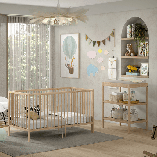 Berço evolutivo 70x140 e trocador Vipack Meryl Madeira