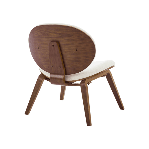 Cadeirão com madeira de bambu em tecido boucle, Ines, Madeira de nogueira, 66x59x76 cm
