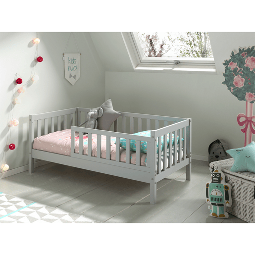 Cama Vipack Tod 70x140 com estrado de ripas Cinzento