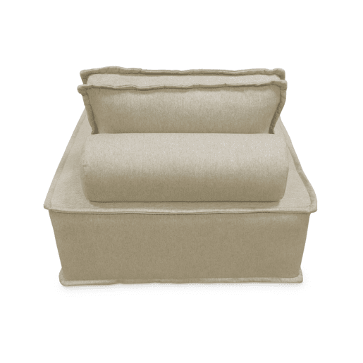Sofá modular em tecido estofado de 3 lugares, Dao, Beige, 90x90x40 cm Sofá modular em tecido estofado de 3 lugares, Dao, Beige, 90x90x40 cm